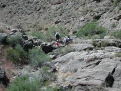 Heading up the lower gully